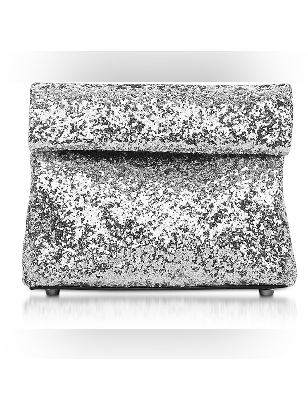 Simon Miller Silver Glitter Fold-Over Clutch